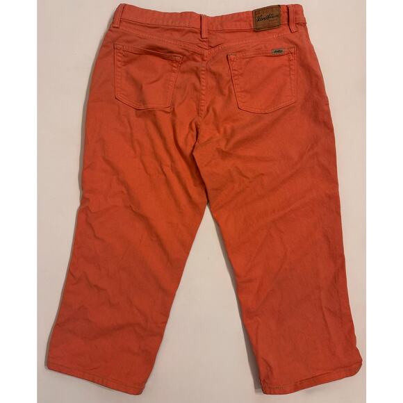 Levi Strauss Signature Stretch Denim Capri Orange Size 14 Misses - Picture 3 of 4